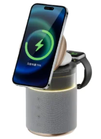 HZ-B307 5W Bluetooth Speaker with Wireless Charging | 15W Fast Charge, Portable Speaker with Deep Bass